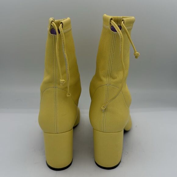 NIB Anine Bing Chloe Leather Ankle Boots Popcorn Yellow Size 37/ US 7 - Picture 7 of 16